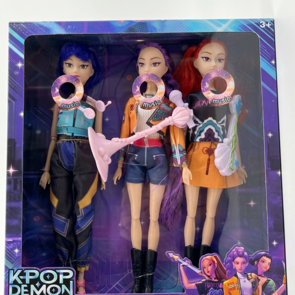 Σετ 3 Κούκλες K-Pop Demon Hunters Με Μουσική και Φως